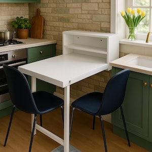 Murphy Table, 2 Stage Wall Mounted Table, Space Saving Table, Foldable Wall Table, Fold Down Desk, Floating Table, Wall Table