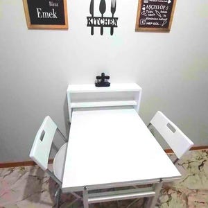 Folding and Wall Mounted Table with Shelves, Decorative Folding Table, Folding Dining Table, Murphy Table, Space Saving Table, Foldable Desk