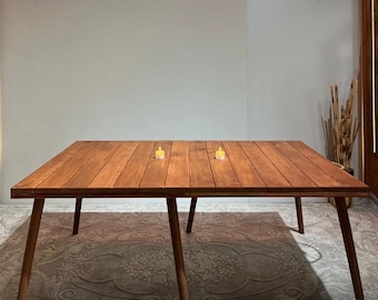 Mesa de picnic multifuncional, plegable y portátil, hecha a mano, de madera, a medida, estilo bohemio y de camping, ideal para llevar en la bolsa.