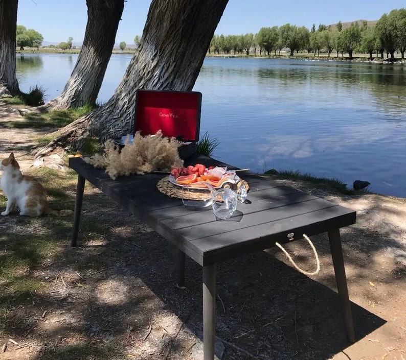 Big Size Thanksgiving Table, Luxurious Boho Table, Foldable and Portable Picnic Table, Thanksgiving Table Folding, Wooden Camp Table image 5