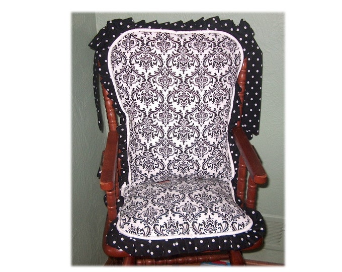 Retro Black and White Damask High Chair Pads Etsy