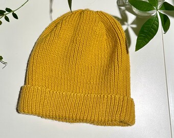Gorro ultrasuave 100 % lana merino tejido a mano