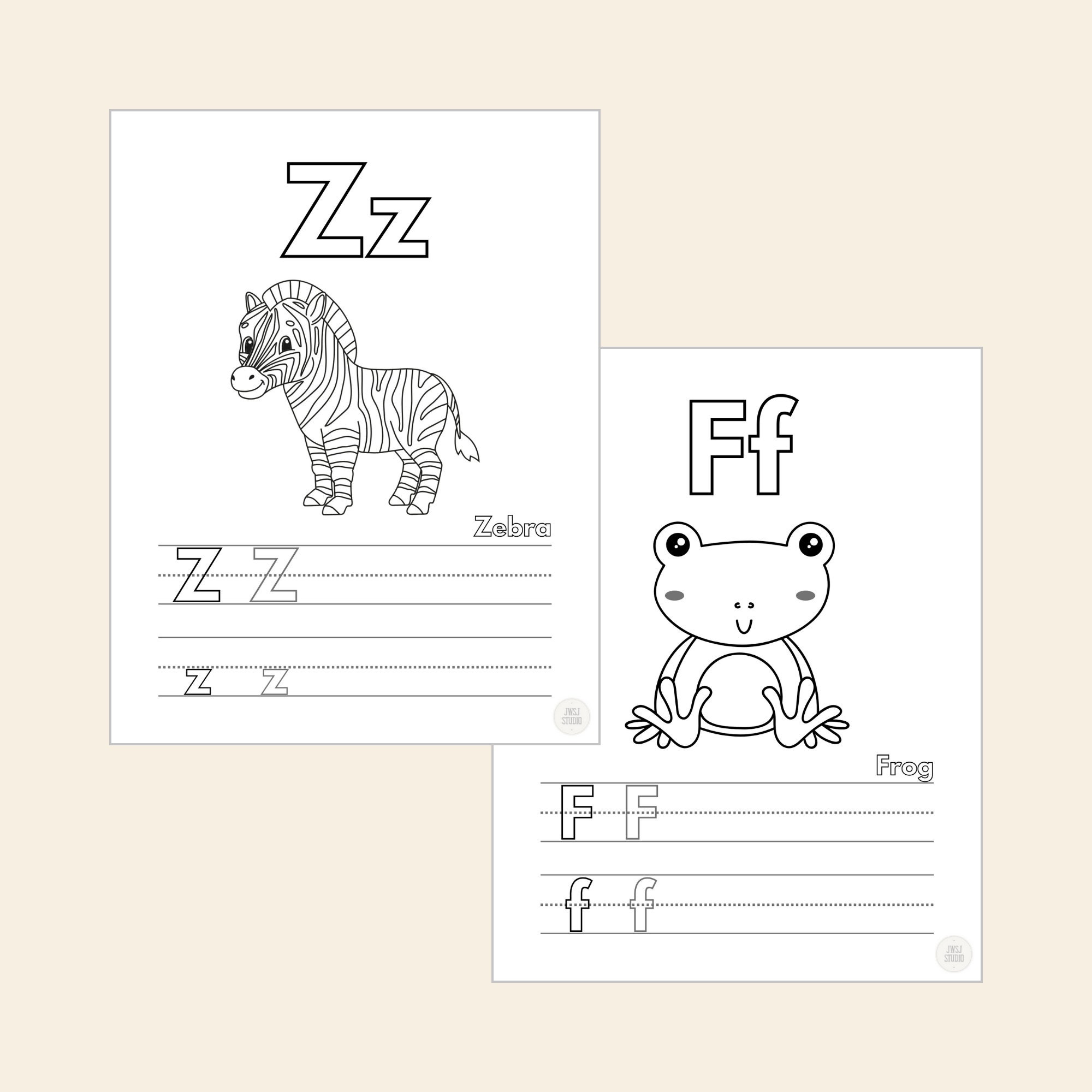26 Alphabet Coloring Pages for Kids Toddlers Preschoolers Coloring Book ...