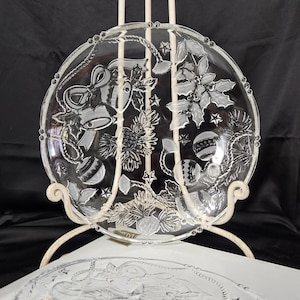 Vintage Mikasa 15 Inch Holiday Gala Platter Clear And Frosted Glass Made In Germany