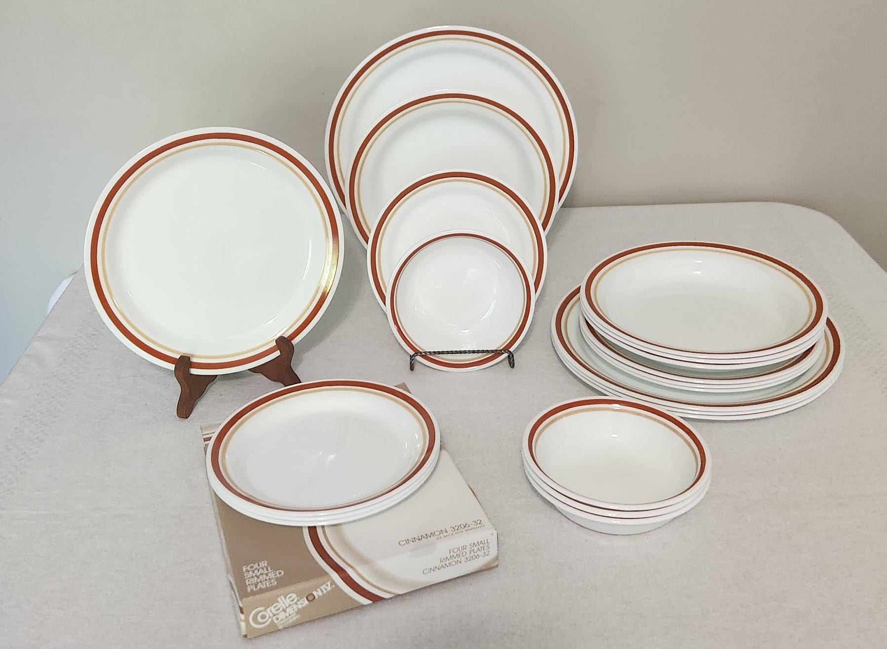 Vintage Corelle Cinnamon 20 Piece Dish Set Dimension IV by Corning