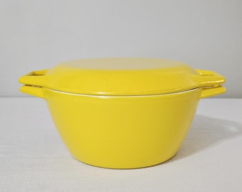 Vintage Copco Denmark Yellow Enamel Cast Iron Dutch Oven, Michael Lax D2 Casserole Pot
