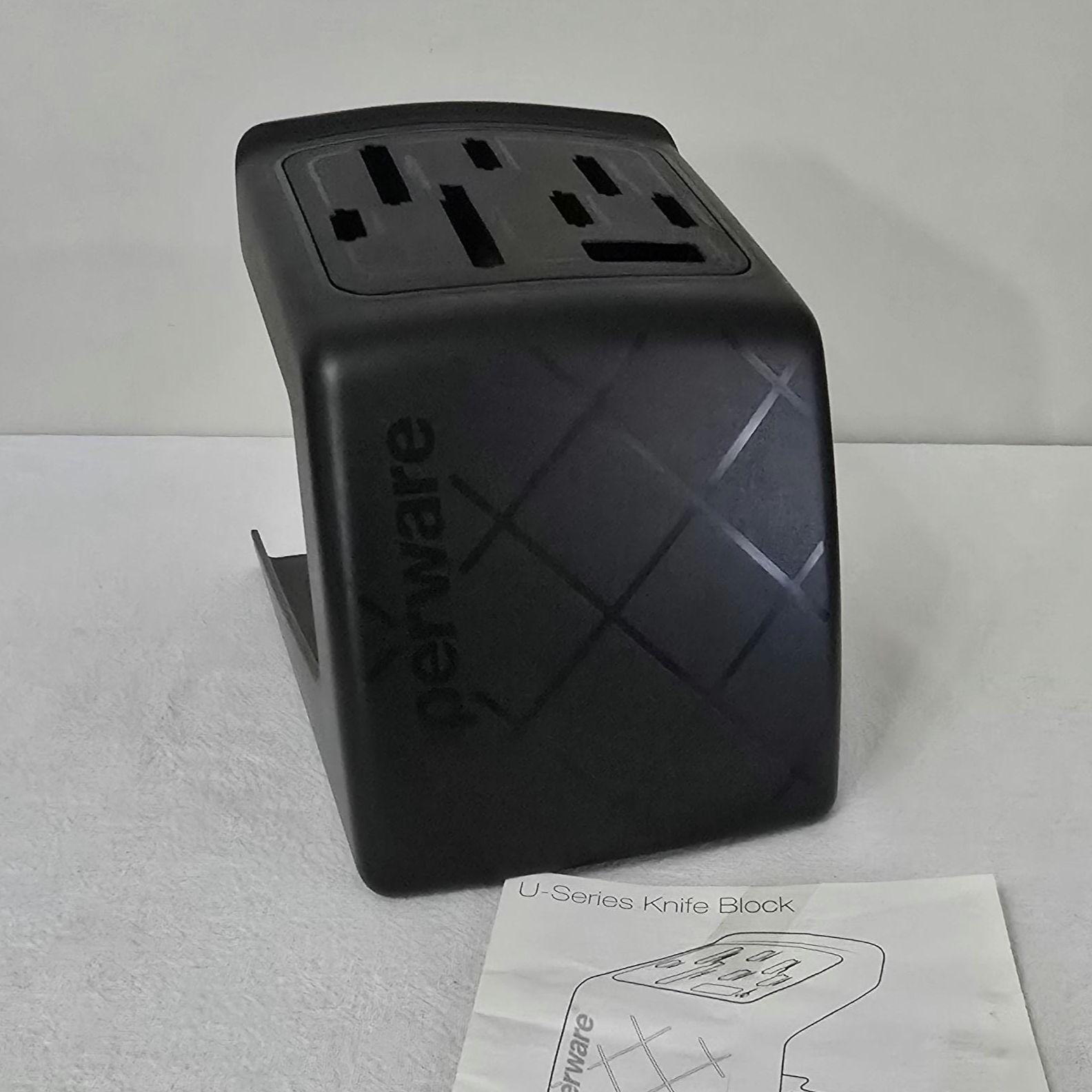 Tupperware U-series Black Knife Block, Kitchen Knife Holder #7857A