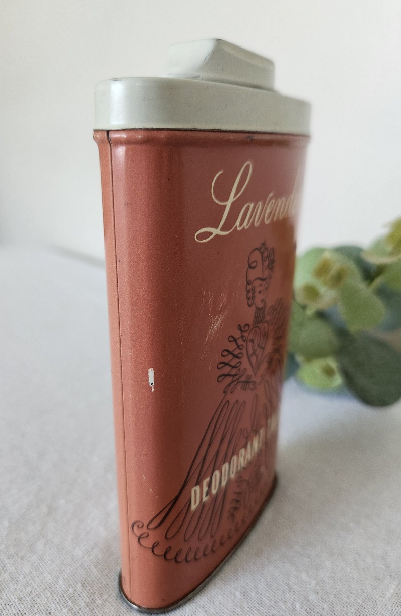 Vintage Tin Rexall Lavender Deodorant Talc Advertising Tin image 7
