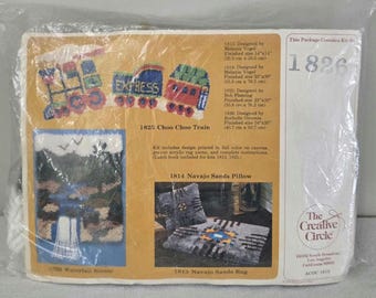 Vintage Creative Circle Latch Hook Kit "Waterfall Scenic" #1826 Sealed NOS 1979