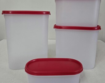 Vintage Tupperware Modular Mates Oval Storage Containers, Set of 4