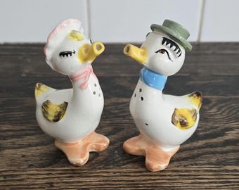 Set of 3 Vintage Whimsical Duck Band Figurines - Porcelain Figures
