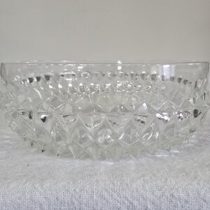 Vintage Indiana Glass Clear Cut Diamond Point Small Bowl - Etsy