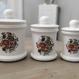 Vintage McCoy Pottery Canister Set Spice Delight Pattern Set Of 3