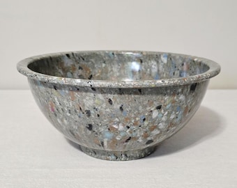 Vintage Texas Ware Melamine Confetti Mixing Bowl #118, Gray Melmac Splatterware 10" Nesting Bowl