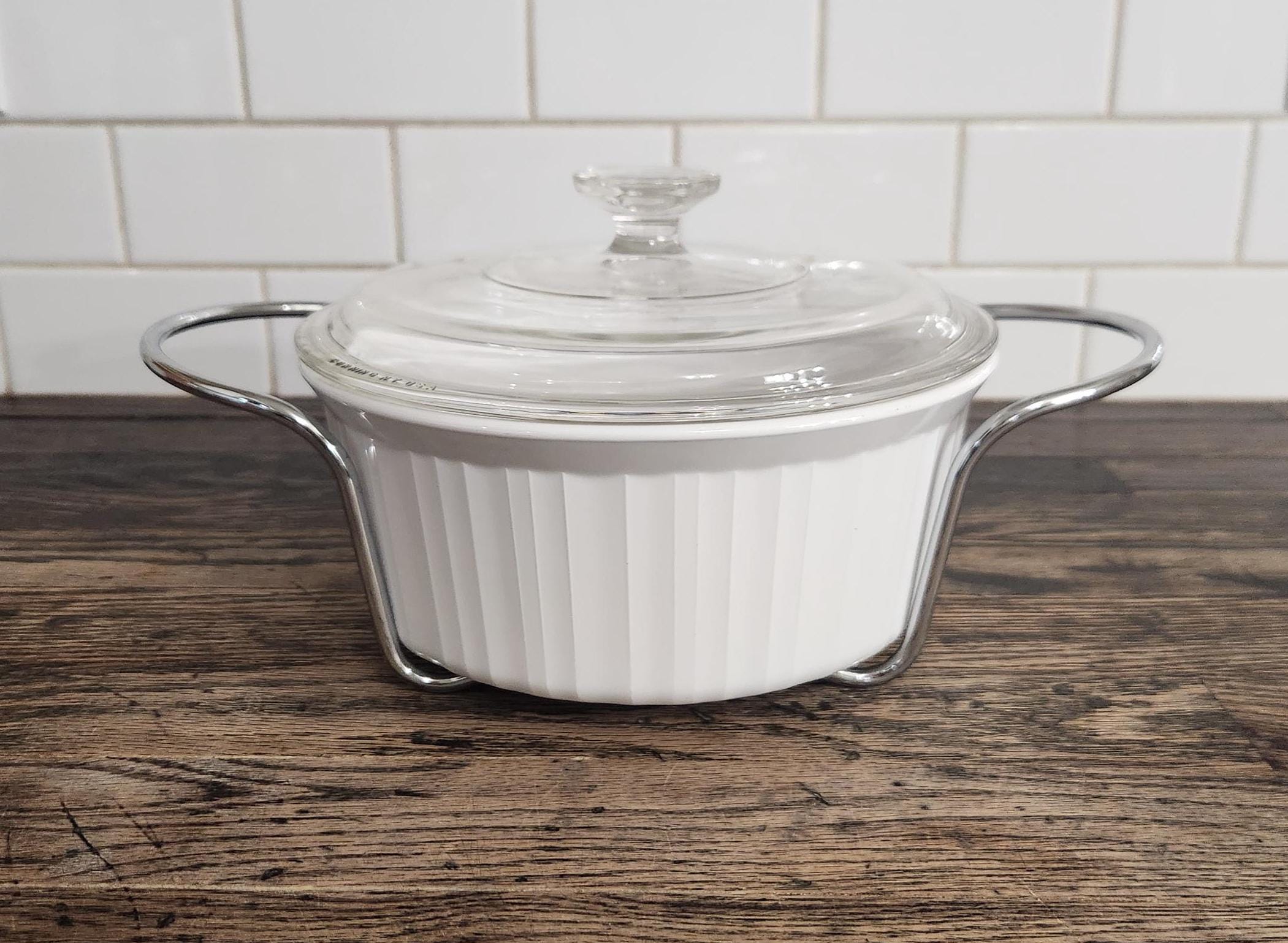 Corning Ware Casserole Dish 2.5 Liter F-1-B All White With Corning