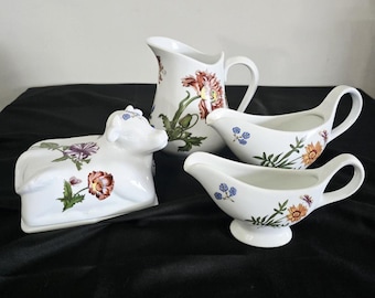 Vintage BIA Cordon Bleu Caroline Frieda Collection Tableware Choice Of Pitcher, Cow Butter Dish Or Gravy Boat
