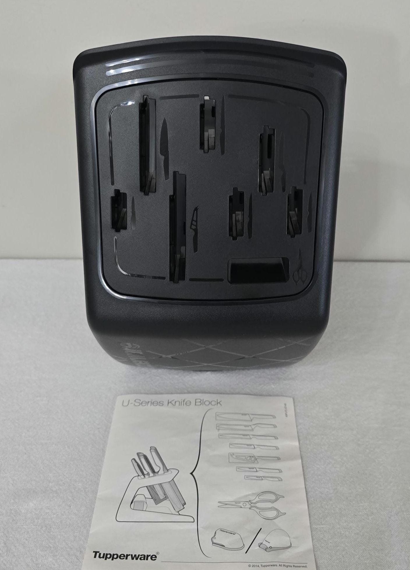 Tupperware U-series Knife Block, Black Plastic Countertop