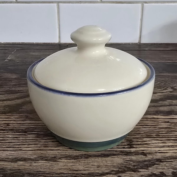 Vintage Pfaltzgraff Ocean Beeze Sugar Bowl With Lid