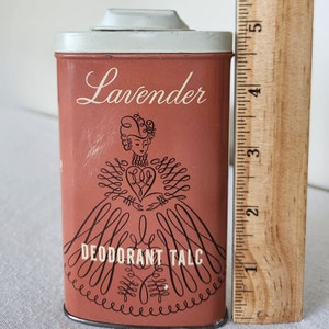 Vintage Tin Rexall Lavender Deodorant Talc Advertising Tin image 8