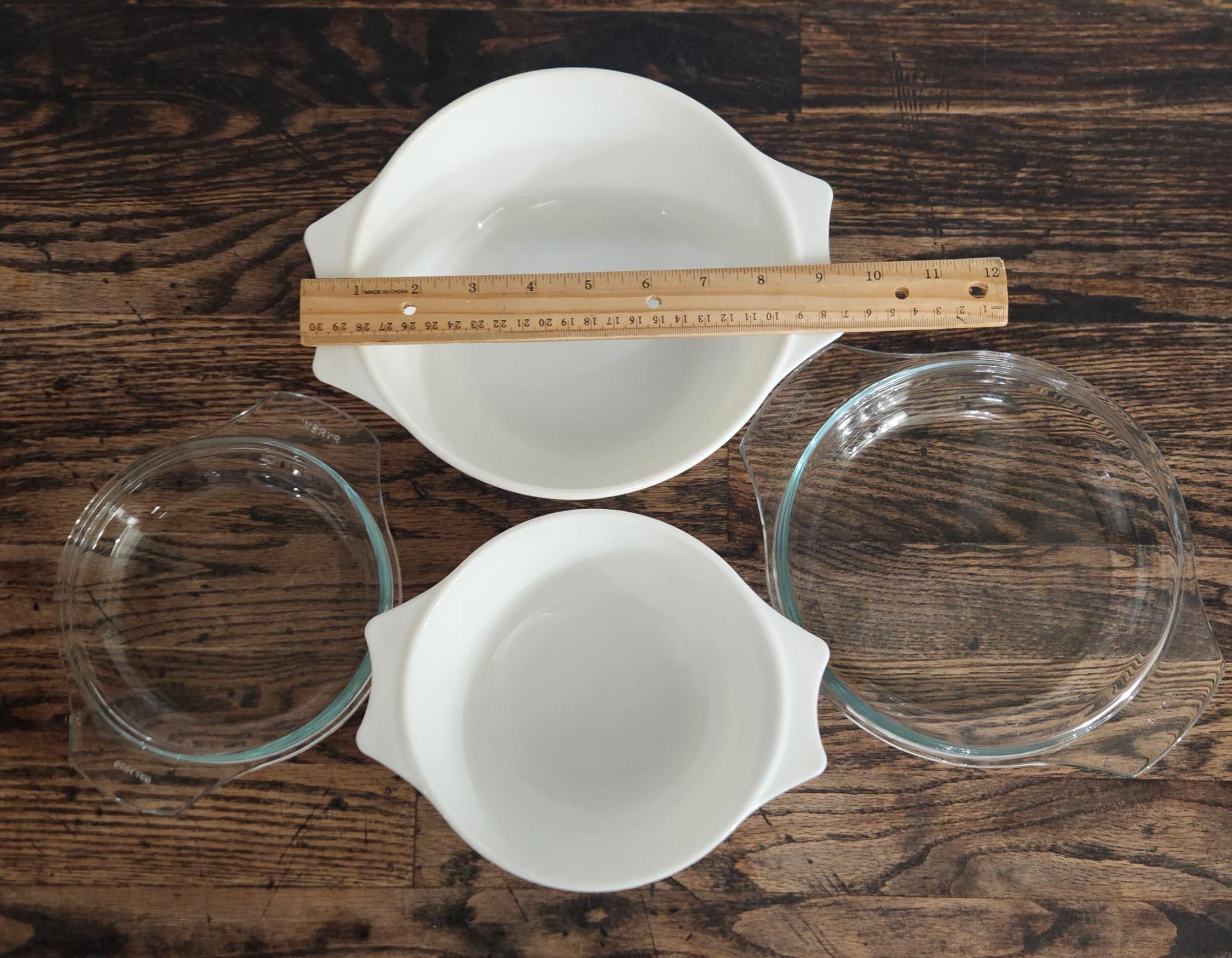 Vintage Pyrex England Blue Iris Casserole Dishes, Set of 2 With Pyrex ...