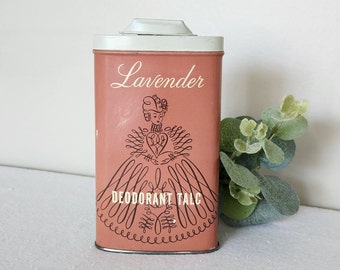 Vintage Tin Rexall Lavender Deodorant Talc Advertising Tin