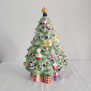Christopher Radko Traditions Holiday Celebrations Christmas Tree Ceramic Cookie Jar