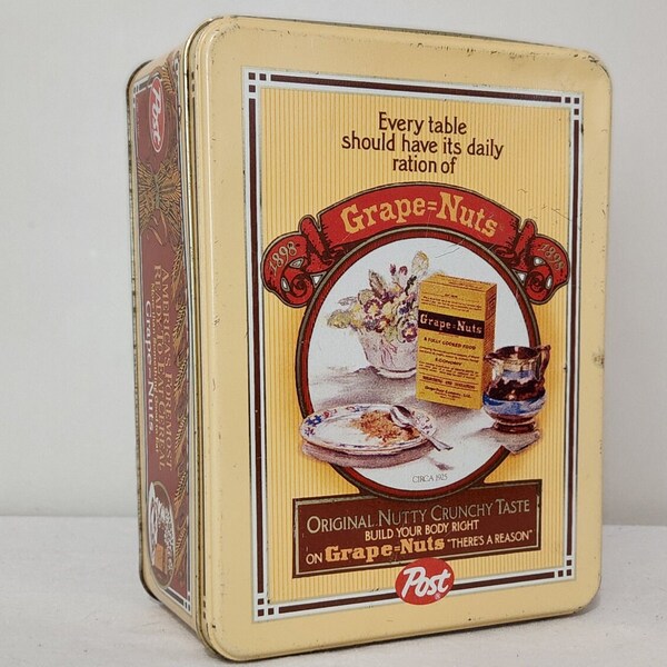 Grape-Nuts Advertising Tin Collectible Vintage Post Tin