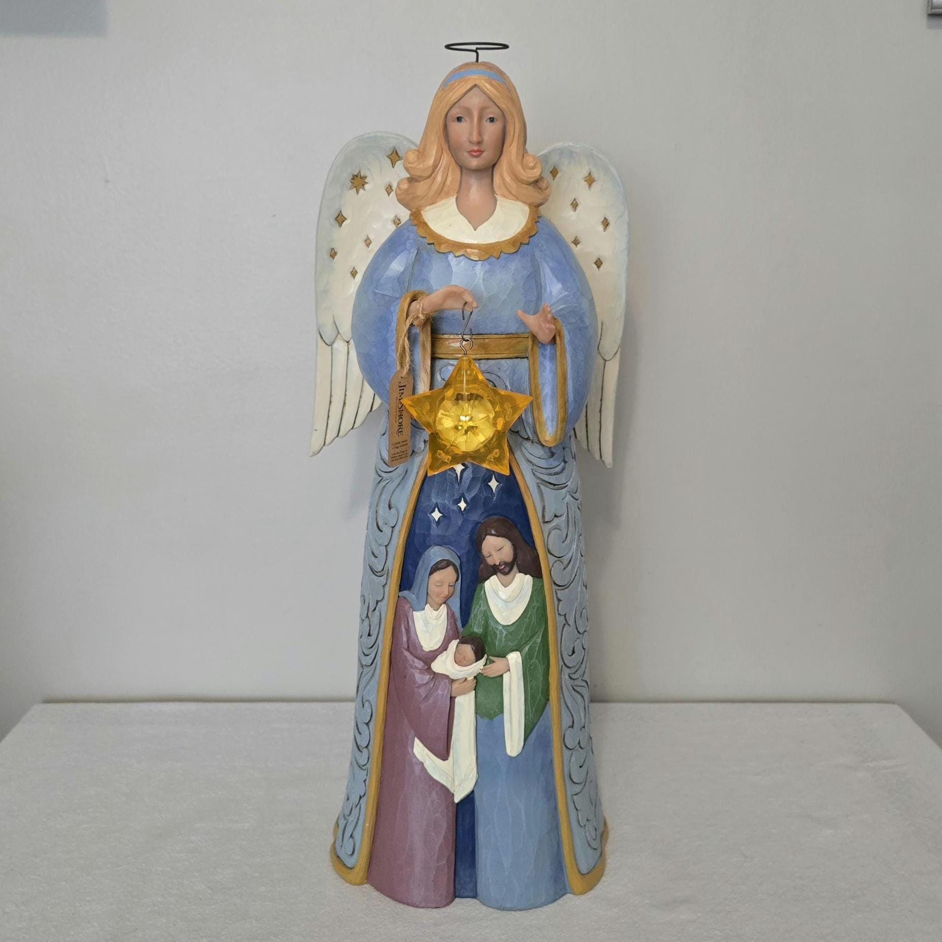 Beautiful Jim Shore Angel With Nativity and Light up Star 21