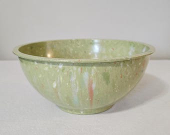 Vintage Apollo Ware Green Confetti Melmac Mixing Bowl, 9 1/2" Alexander Barna Splatterware Bowl