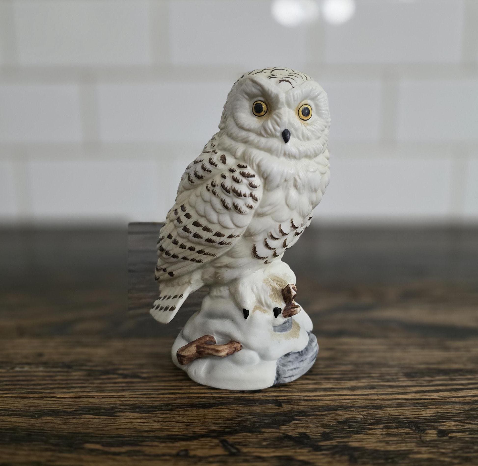 Vintage Andrea by Sadek Snowy Owl Porcelain Figurine 1986 #7682 - Etsy
