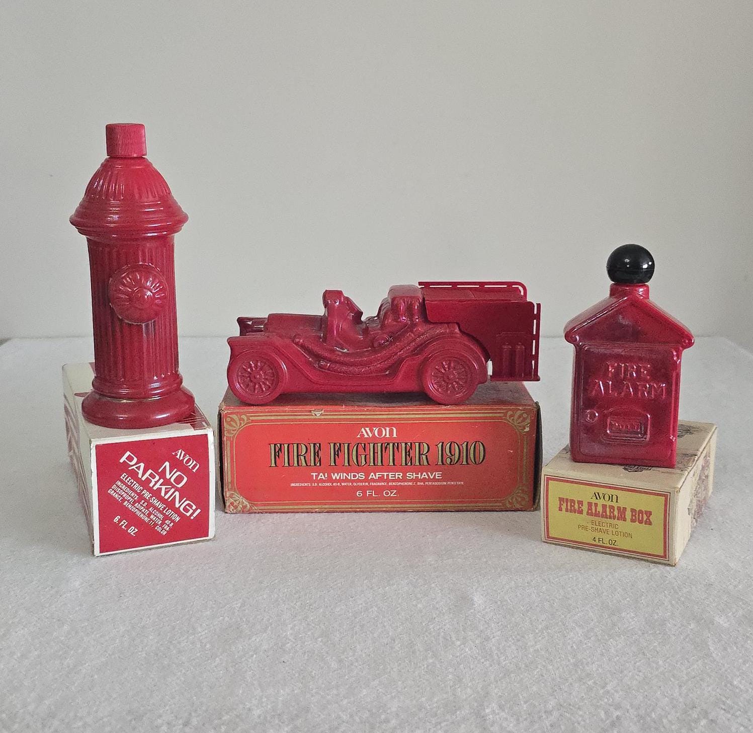 Vintage Avon Decanter Choice of Fire Alarm Box Pre-shave Lotion