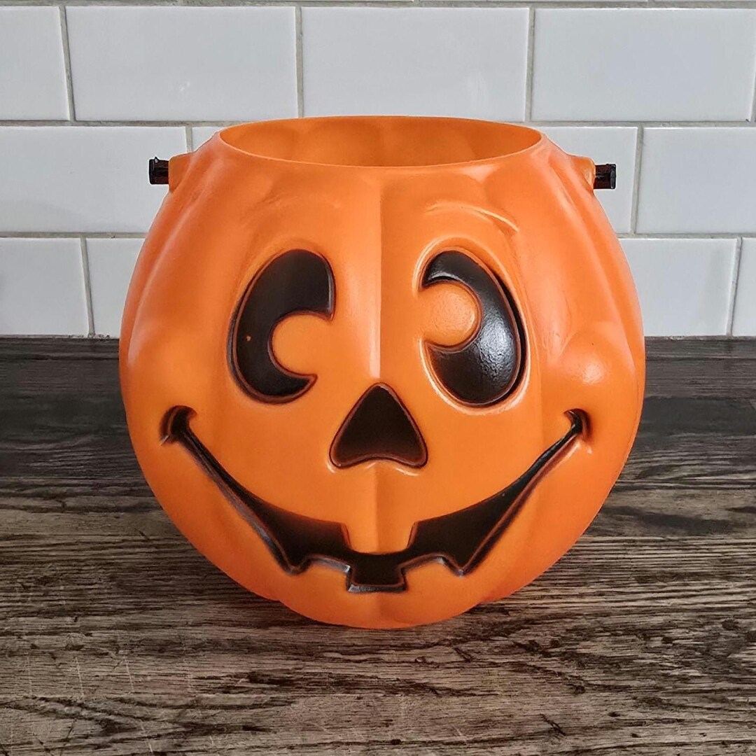 Vintage 1990s Jack-o-lantern Blow Mold Halloween Trick or Treat Pumpkin ...