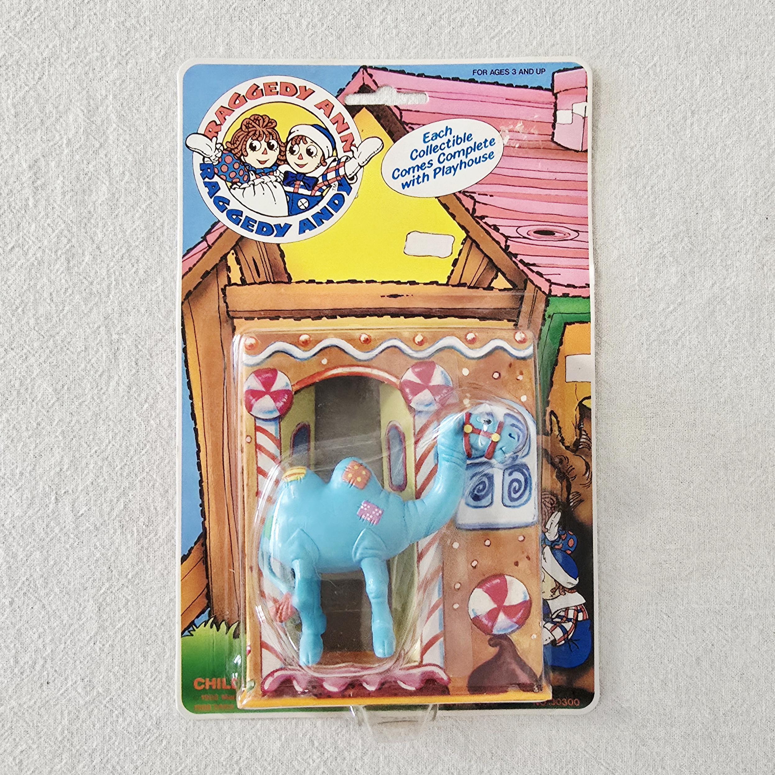 Vintage 1988 Raggedy Ann & Andy Blue Camel Figure, Tara Toy Corp
