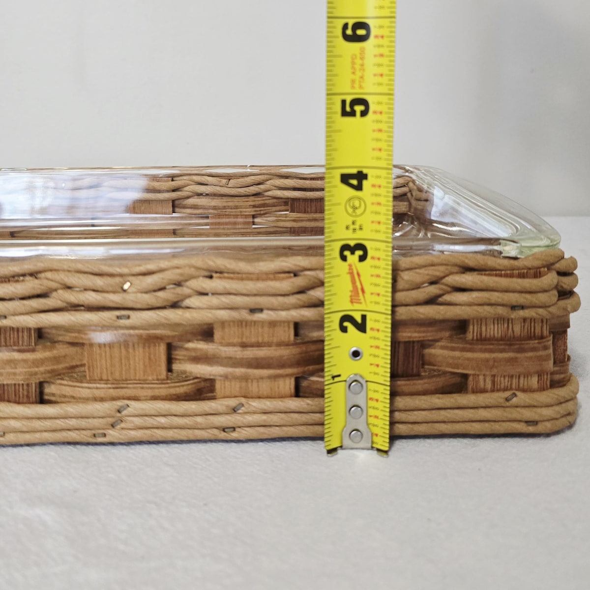 Vintage Pyrex Baker In A Basket | 3qt Glass Casserole Dish With Woven Basket