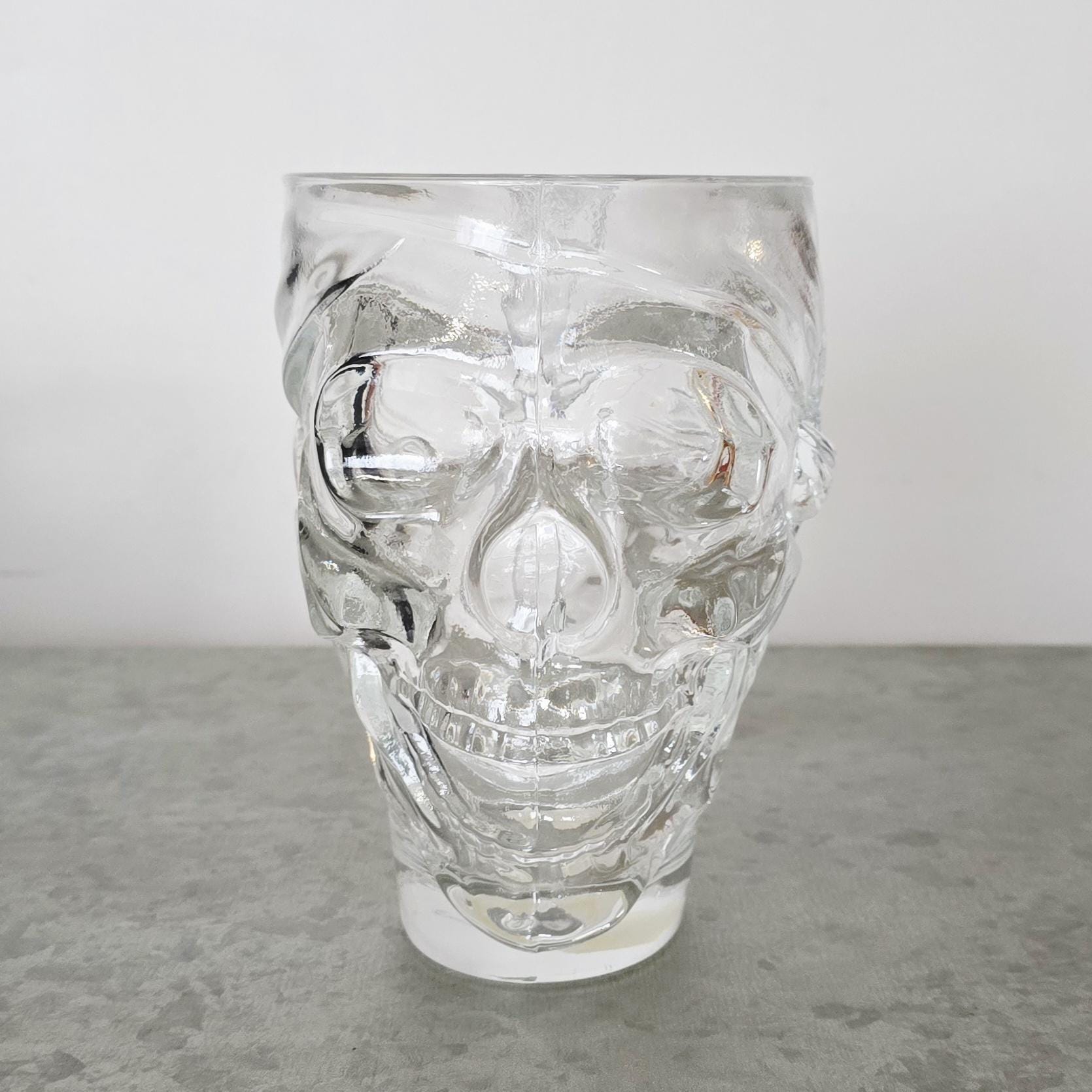 Vintage Luminarc Pirate Skull Glass Mug, Treasure Island Casino