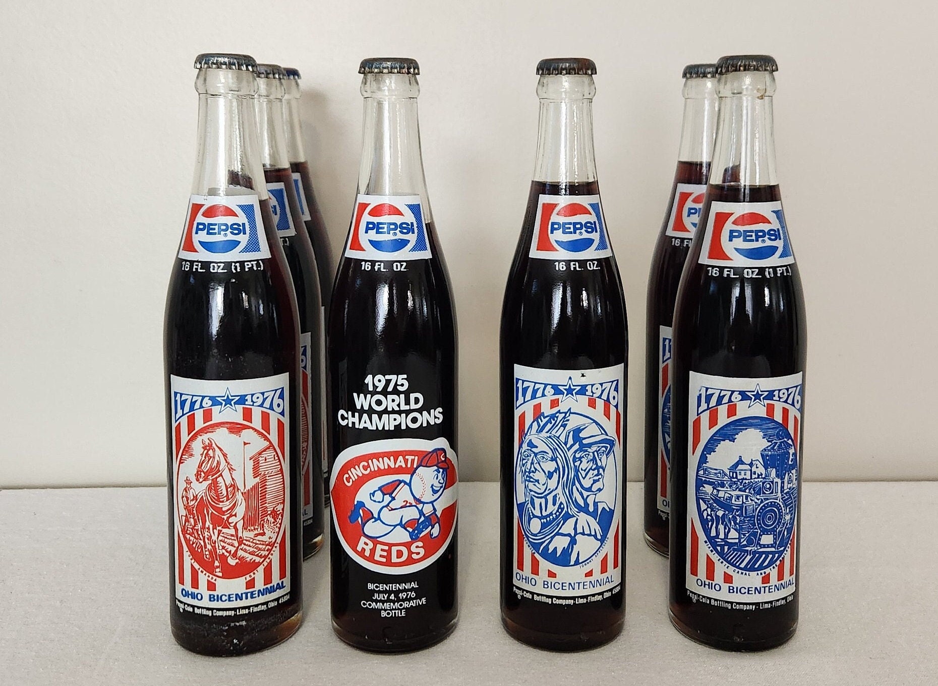Vintage Pepsi Ohio Bicentennial Unopened Glass Bottle 1970s