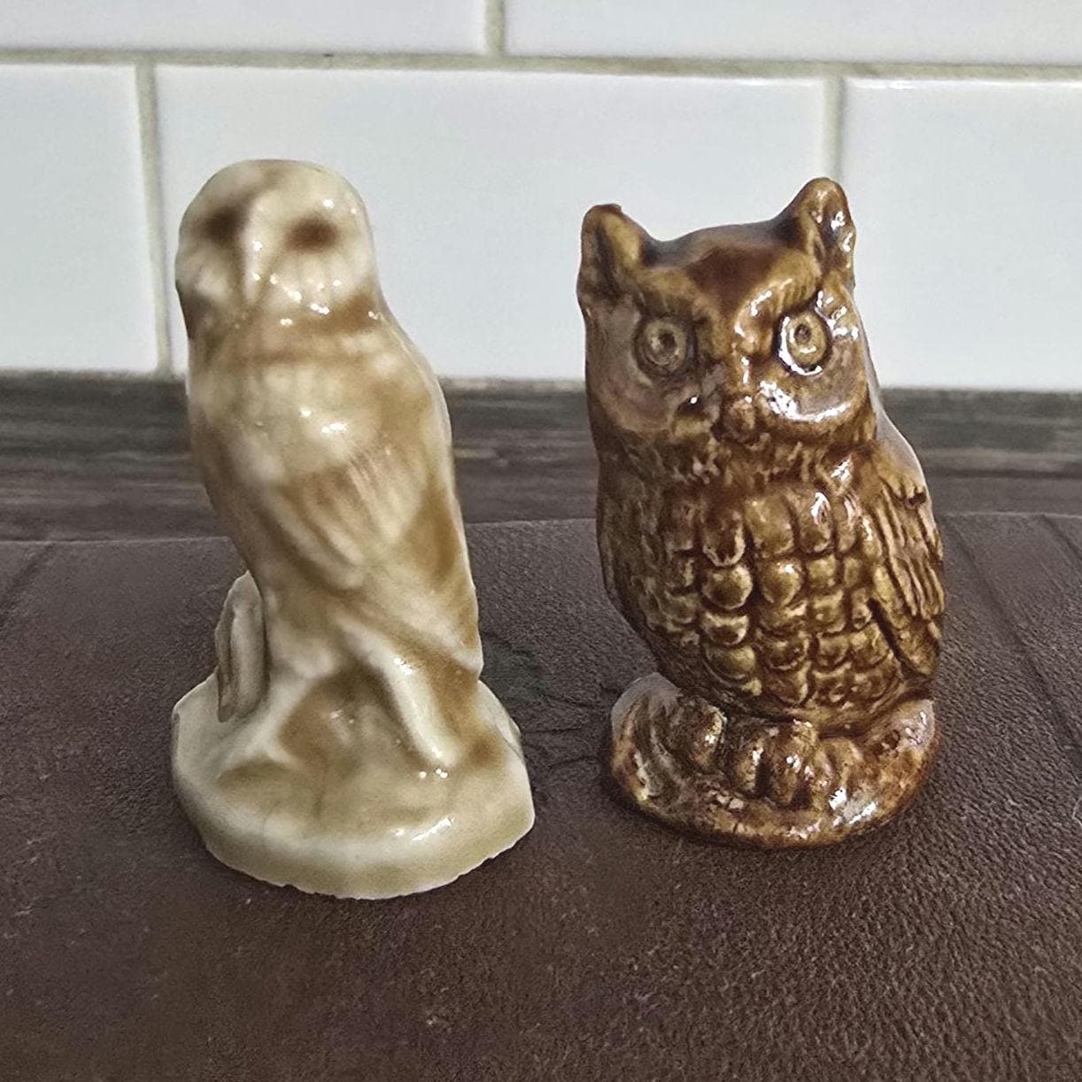 Vintage Wade Whimsies Miniature Ceramic Owl Figurines Set Of 2 Wade England Collectibles