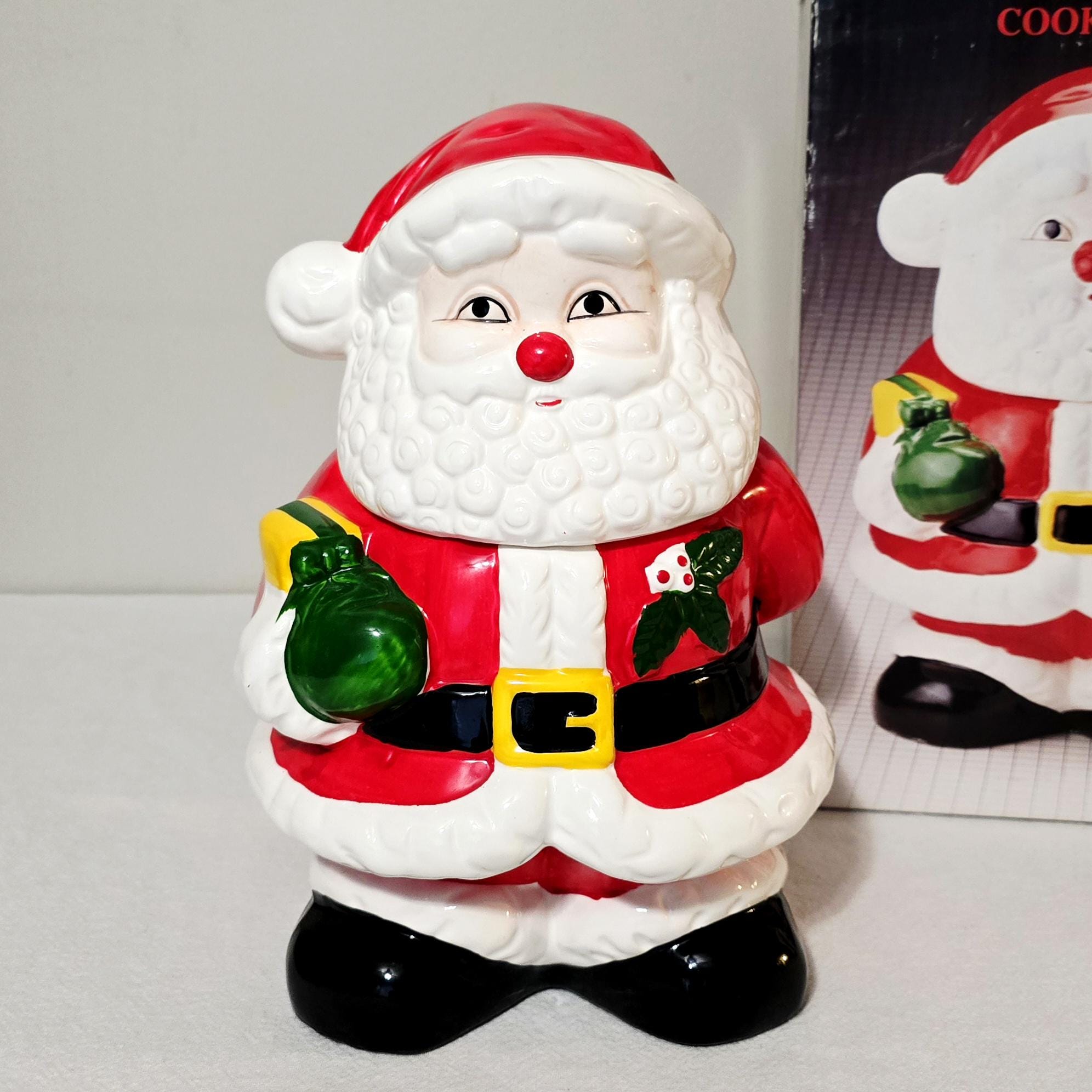 Vintage Ceramic Santa With Bag - Etsy
