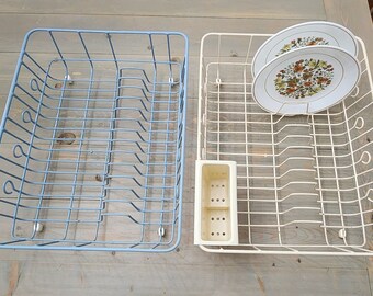 Vintage Rubbermaid Dish Drying Rack Choice of Ivory White or Light Blue Metal Etsy