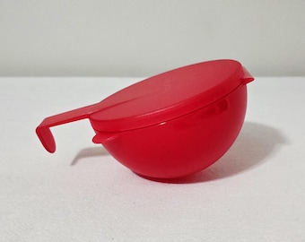 Vintage Tupperware Forget Me Not Onion Tomato Keeper, Red Hanging Refrigerator Storage Food Saver Container