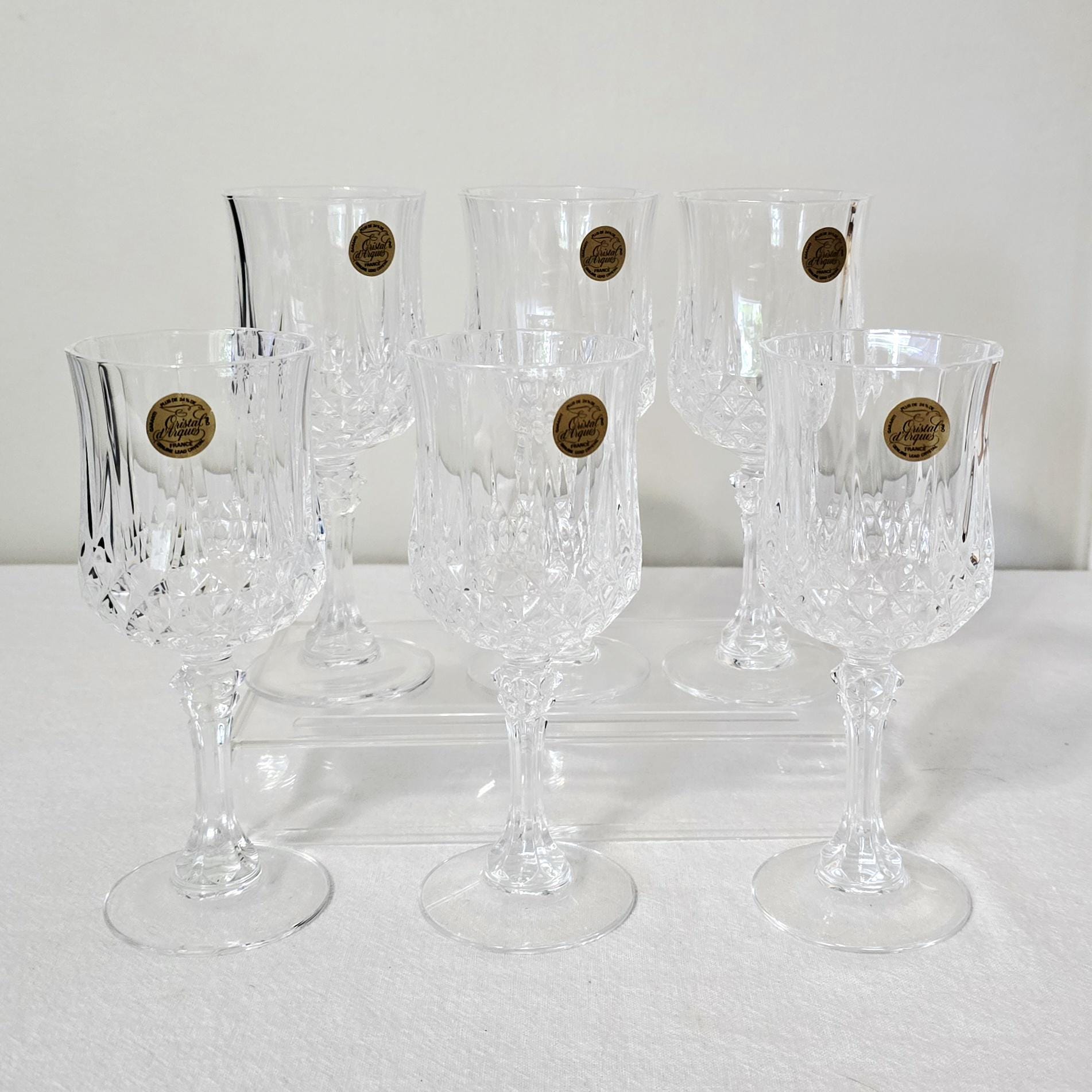 French Lead Crystal Wine Glasses - Etsy
