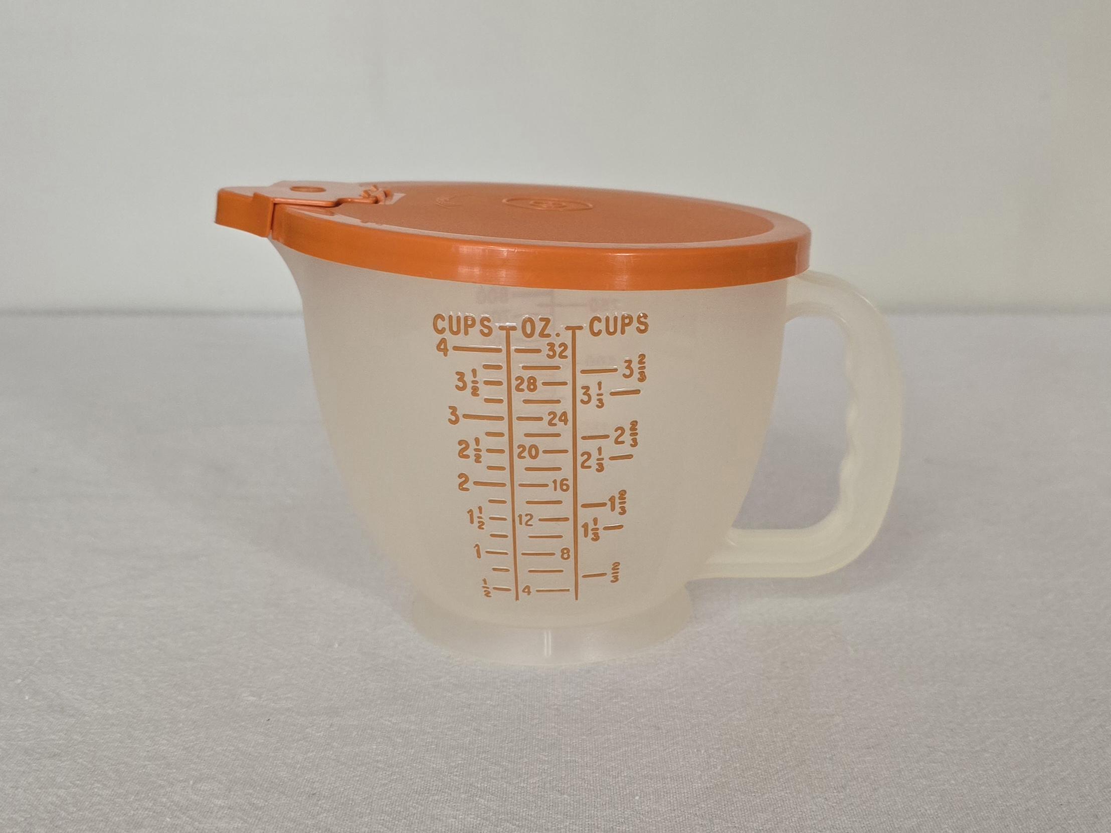 Vintage Tupperware Mix-n-stor 4 Cup Measuring Pitcher With Orange