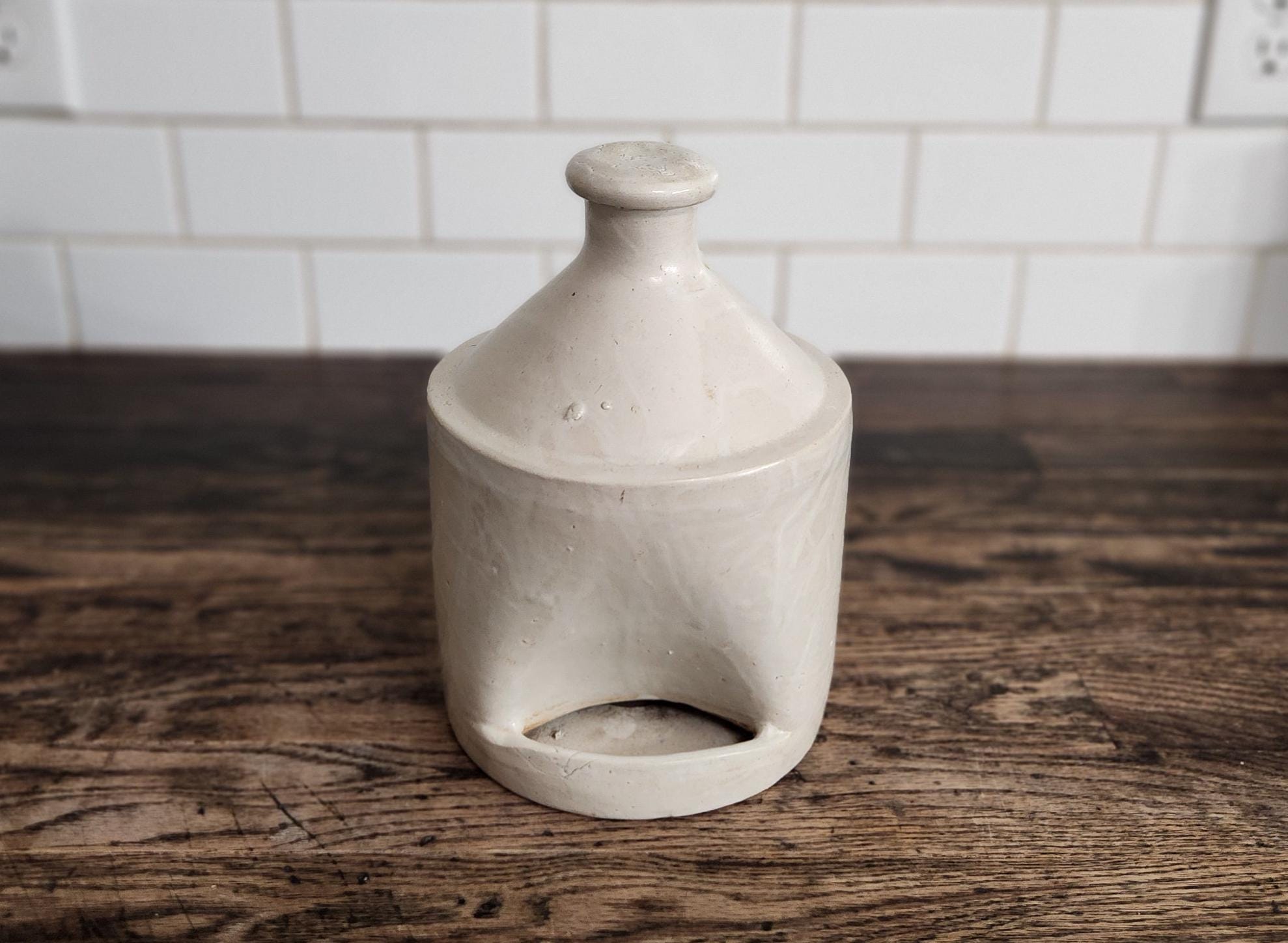 Antique Stoneware Chicken Feeder (OH) Antique Stoneware Chicken Feeder (OH)