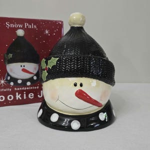 Certified International Snow Pals Snowman Hand-Painted Ceramic Cookie Jar