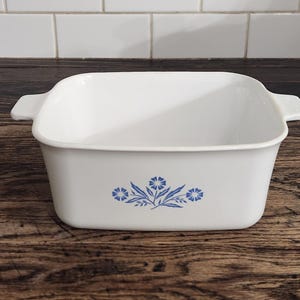 Vintage Corning Ware Blue Cornflower Casserole Dish P-4-B Small Rectangular Loaf Baking Pan