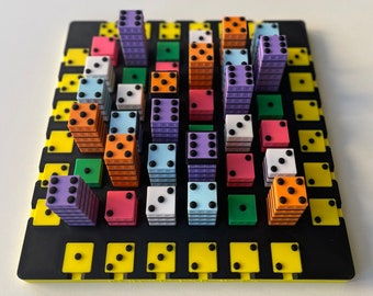 Tactile puzzle "Skyscraper Game" for blind people and seniors