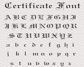 Certificate  Font  Vintage Font TTF Ai SVG PNG Eps Cricut Procreate Illustrator and other Programs