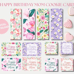 Tarjeta imprimible de galleta de feliz cumpleaños para mamá/Regalo de feliz cumpleaños para mamá/Tarjeta de galleta de feliz cumpleaños para mamá/Tarjeta de cumpleaños para madre/Tarjeta de galleta de cumpleaños