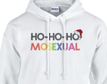 Sudadera con capucha de Navidad para gays Regalos para homosexuales Sudadera con capucha Ho Ho Ho Regalos de Navidad para homosexuales Sudadera con capucha de Navidad para lesbianas Regalos de vacaciones Sudadera con capucha de Navidad para el orgullo