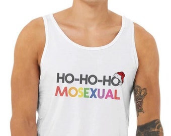Camiseta sin mangas navideña para gays Regalos para homosexuales Camiseta sin mangas Ho Ho Ho Regalos navideños para homosexuales Camiseta sin mangas navideña para lesbianas Regalos navideños Orgullo Navidad